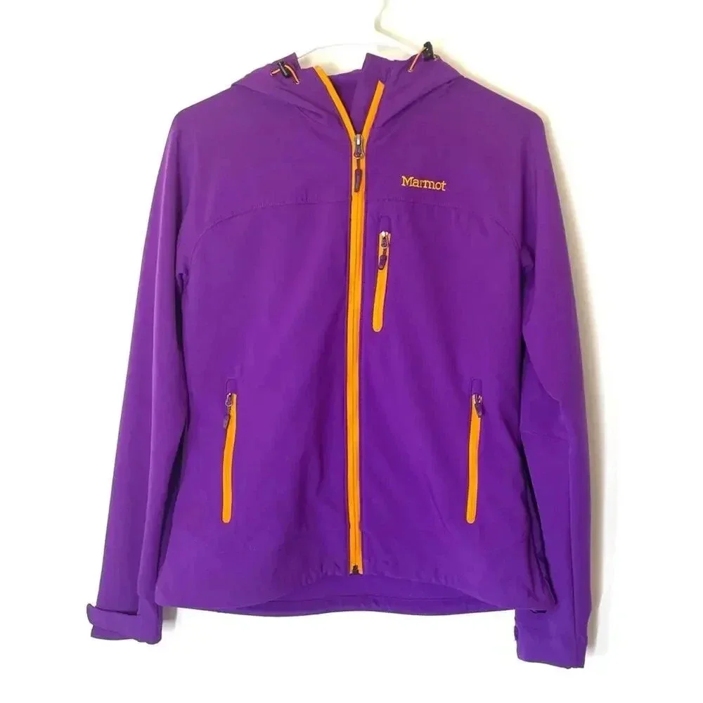 Marmot Purple M3 Tempo Soft-Shell Hooded Zip Jacket Size Small
